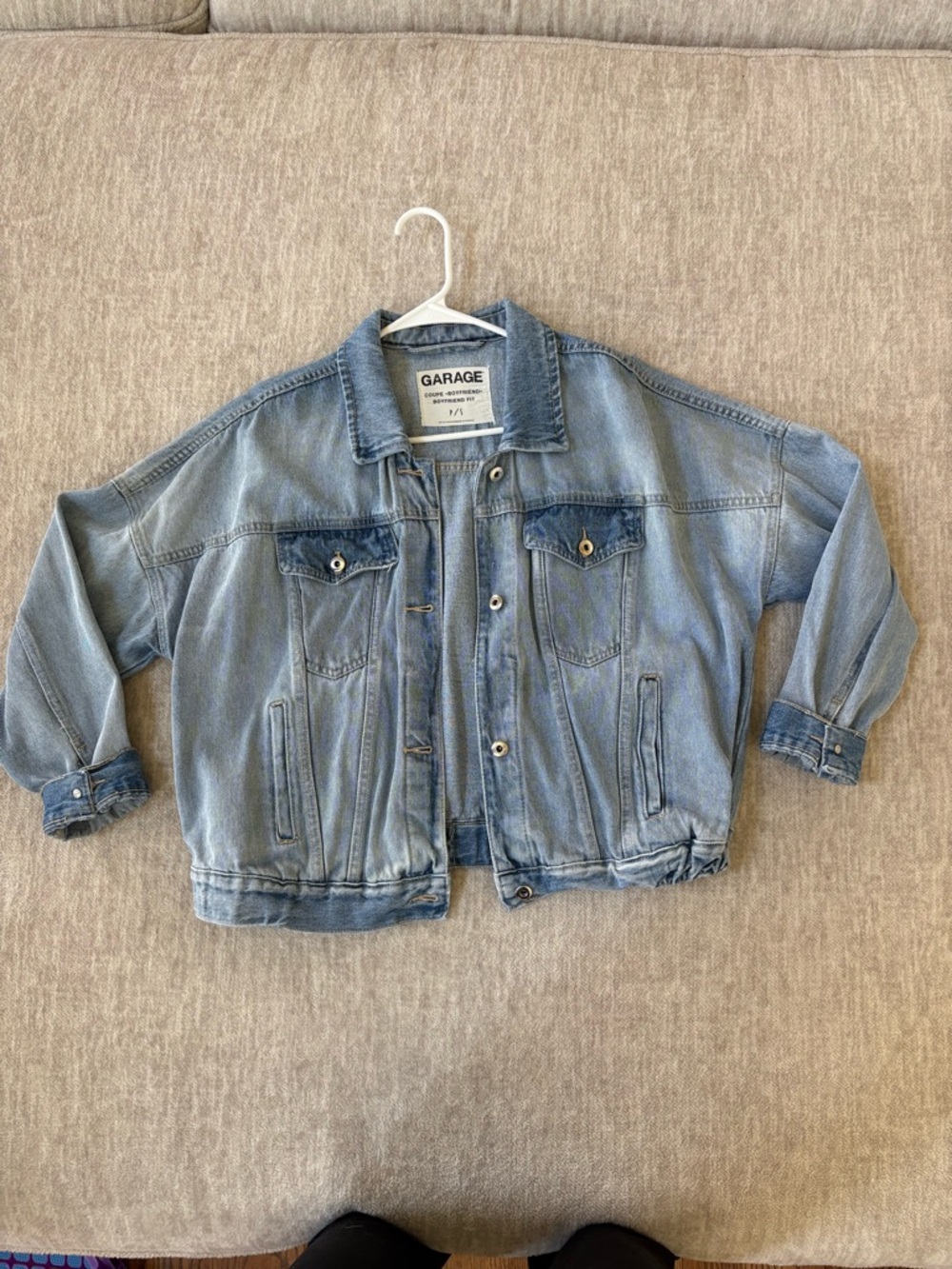 GARAGE Faded Blue Boyfriend Denim Jacket